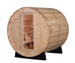 Rustic Western Red Cedar Barrel Sauna - 4 Person