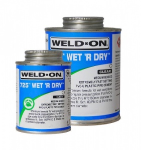 Wet R Dry ABS Cement - 250ml c/w Clear Brush